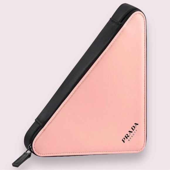 Pink-Black Prada Beauty (Triangle) Cosmetic-Makeup Case - Picture 1 of 12